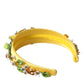 Yellow Lemon Daisy Crystal Women Hairband Diadem