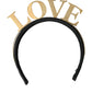 Black Gold Brass LOVE Crown Tiara Women Hairband Diadem