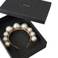 White Faux Pearl Crystal Embellished Headband Diadem