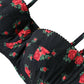 Black Red Roses Two Piece Swimwear Bikini