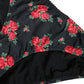 Black Red Roses Two Piece Swimwear Bikini