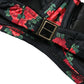 Black Red Roses Two Piece Swimwear Bikini