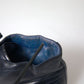 Navy Blue Leather Ankle Boots