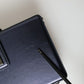 Elegant Dark Blue Lambskin Leather Box Bag