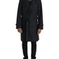 Black Double Breasted Trench Coat Jacket