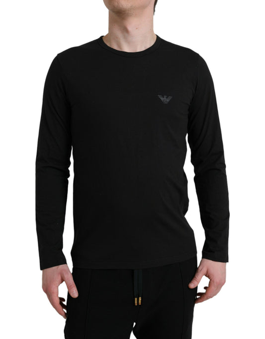 Black Logo Long Sleeves Underwear Pullover Sweater