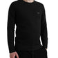 Black Logo Long Sleeves Underwear Pullover Sweater