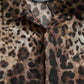 Brown Leopard Button Down Casual Shirt