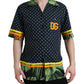 Black Polka Dot Short Sleeve Casual Shirt