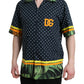 Black Polka Dot Short Sleeve Casual Shirt