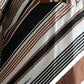 Brown White Silk Striped Short Sleeve Shirt