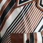 Brown White Silk Striped Short Sleeve Shirt