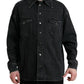 Black Cotton Long Sleeve Denim Casual Shirt