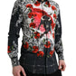 Slim Fit Floral Bull Cotton Dress Shirt