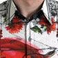 Slim Fit Floral Bull Cotton Dress Shirt