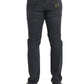 Gray Slim Fit Logo Plaque Cotton Denim Jeans