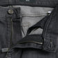 Gray Slim Fit Logo Plaque Cotton Denim Jeans