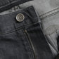 Gray Slim Fit Logo Plaque Cotton Denim Jeans