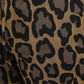 Brown Leopard Print Polyester Jogger Pants