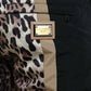 Brown Leopard Print Polyester Jogger Pants