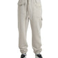 Off White Viscose Cargo Jogger Sweatpants Pants