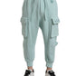 Light Blue Cotton Cargo Jogger Sweatpants Pants