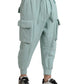 Light Blue Cotton Cargo Jogger Sweatpants Pants