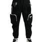 Black Nylon Cargo Jogger Men Sweatpants Pants