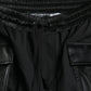 Black Nylon Cargo Jogger Men Sweatpants Pants