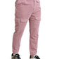 Pink Corduroy Cotton Stretch Skinny Cargo Jeans