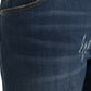 Blue Distressed Cotton Skinny Denim Jeans