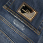 Blue Distressed Cotton Skinny Denim Jeans