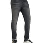 Gray Washed Cotton Stretch Skinny Denim Jeans