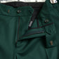 Green Wool Men Slim Fit Chino Pants