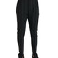 Black Striped Men Slim Dress Pants