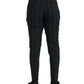 Black Striped Men Slim Dress Pants