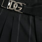 Black Striped Men Slim Dress Pants