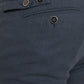 Navy Blue Linen Men Slim Dress Pants