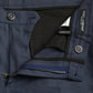 Navy Blue Linen Men Slim Dress Pants