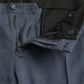 Blue Linen Silk Skinny Dress Pants