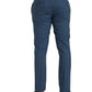 Blue Checkered Wool Men Dress Pants