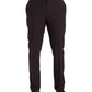 Dark Brown Wool Slim Fit Pants