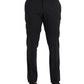 Black Wool Men Skinny Dress Pants