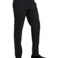 Black Wool Men Skinny Dress Pants