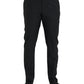 Black Wool Men Skinny Dress Pants