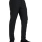 Black Wool Men Skinny Dress Pants