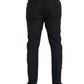 Black Wool Men Skinny Dress Pants