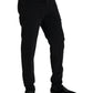 Black Cotton Velvet Skinny Pants
