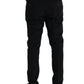 Black Cotton Velvet Skinny Pants