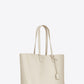 White Calf Leather Tote Shoulder Bag